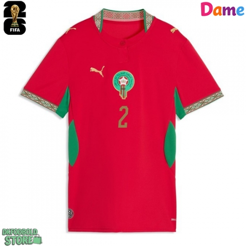 Marokko Achraf Hakimi #2 Replika Hjemmebanetrøje Dame VM 2026 Kortærmet